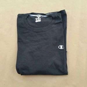 CHAMPION BLACK LONG SLEEVED LOGO SHIRT | Size XL;